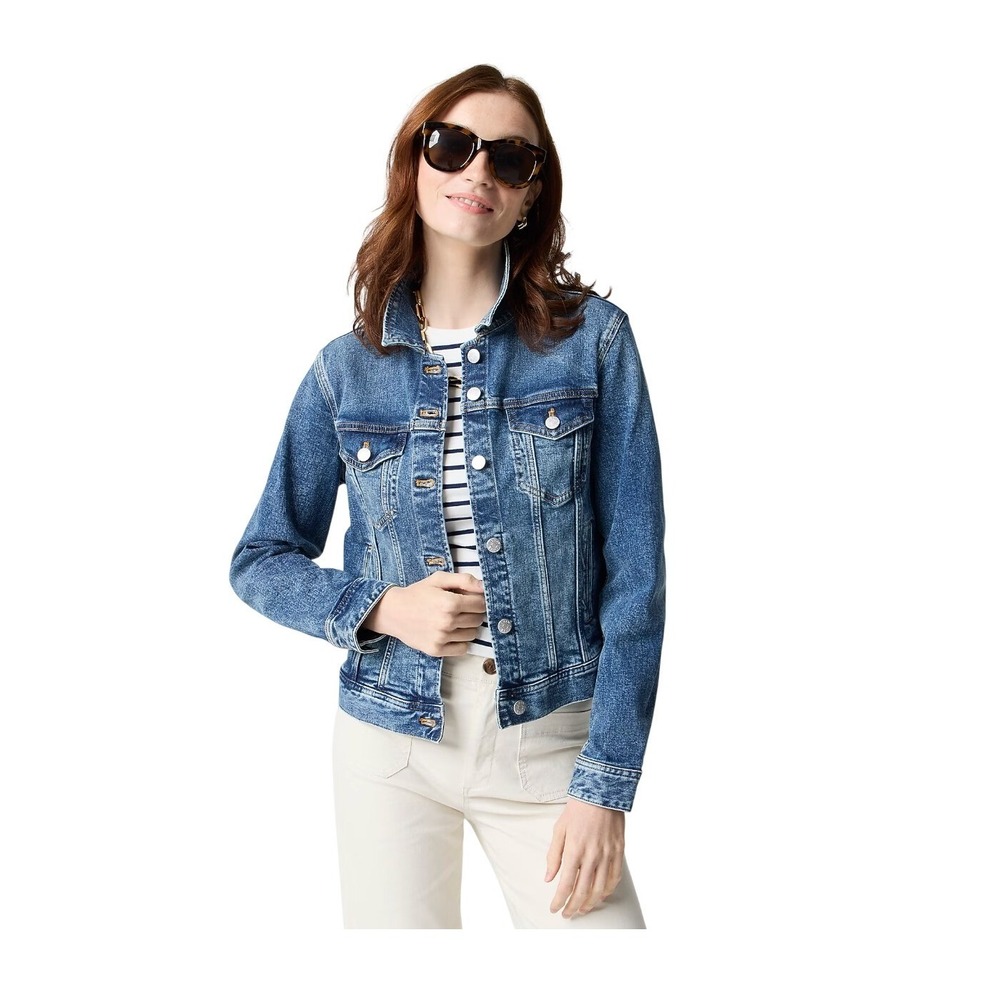 J. Crew Classic Trucker Jean Jacket Blue Medium Wash Denim M